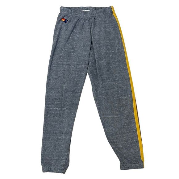 SOLD !Aviator Nation Heather Gray/ Classic 5 Stripe Jogger Sweatpants , XS - Picture 2 of 14